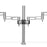 Duronic Dual Arm Holders howing the central pole, black bracket, and adjustable arms.