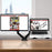 Duronic Dual Monitor Arm Stand holding a widescreen computer monitor and a laptop next to it.