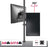 Duronic Dual Monitor Stand holding two screens on a vertical pole with 360-degree rotation capabilities.