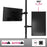 Duronic Dual Monitor Stand holding two screens, supporting up to 8kg per arm with 360-degree rotation.