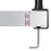 Duronic Dual Monitor Stand showing an adjustable desk thickness range of 0.5cm to 6.8cm.