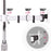 Duronic Dual Monitor Stand showing three 180° swivel joints and a -90° to +35° tilt range.