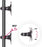 Duronic Dual Monitor Stand with 360-degree rotation and 15-degree tilt for adjustable screen viewing angles.