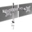 Duronic Dual Monitor Stand with adjustable arms and C-clamp base for ergonomic workspace setup.