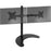 Duronic Dual Monitor Stand  with adjustable arms and a stable, crescent-shaped black steel base.