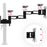 Duronic Dual Spare Arm Set showing 180-degree swivel points and a 15-degree tilt range.