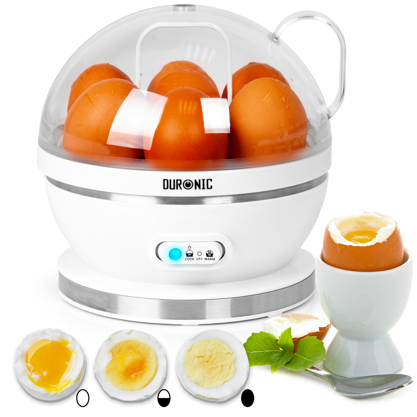 Image result for Duronic Electric Egg Boiler EB27 WE Steamer for Eggs 400W Automatic Eg