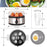 Duronic EB35 BK electric egg boiler dimensions including height, length, width with a capacity of 7 eggs