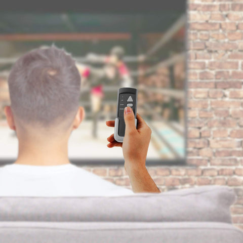 Duronic EPS Remote Control with a man sitting on a couch