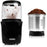 Duronic Electric Coffee Grinder with black base and a stainless steel cup filled with coffee