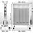 Duronic Electric Heater with wheels, displaying dimensions: 67cm height, 54cm width, 25cm depth.