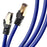 Duronic Ethernet  Blue Cable 10M featuring gold-plated RJ45 connectors and a durable snagless design for high-speed networking.