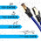 Duronic Ethernet Blue Cable 3M showing speed and frequency increases from CAT5E to CAT8, illustrated with animal icons ranging from a snail to a cheetah.
