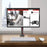 Duronic Gas Desk Mount Arm showcasing a Duronic dual desk mount product page on a wooden desk.