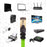 Duronic Green Ethernet Cable 10M is surrounded by various compatible devices, including gaming consoles, a laptop, a smart TV, a router, and a security camera, on a modern geometric background.