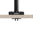Duronic Grommet 3 with a black pole clamped securely to a light wood tabletop.