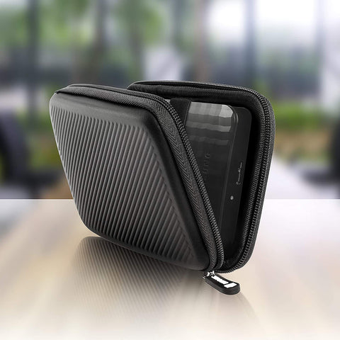 Duronic HDC2 /BK external hard drive storage case zip enclosure to safely secure SSD, cables, chargers