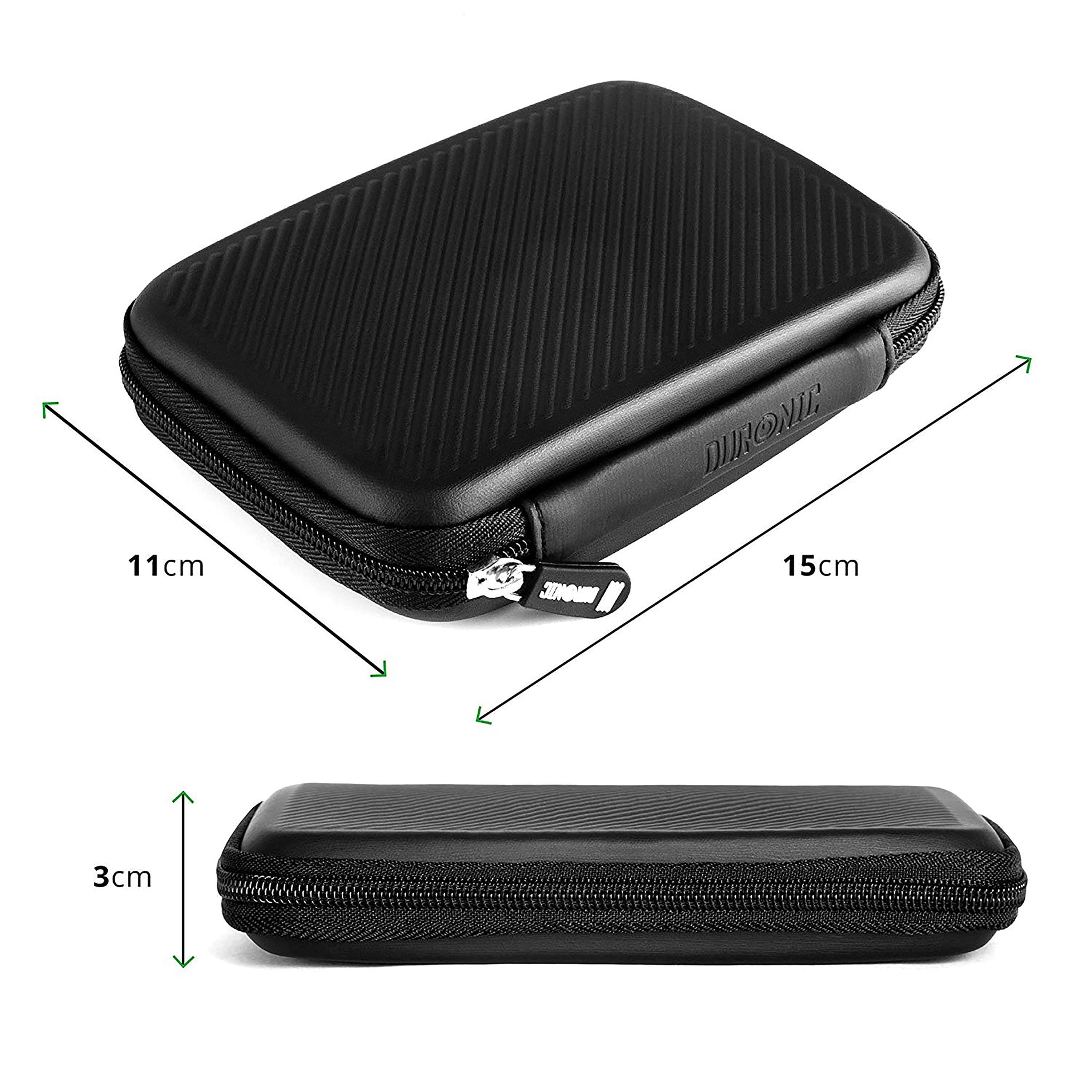 Duronic HDC2 /BK hard drive storage case dimensions to fit SSDs, external hard drives 