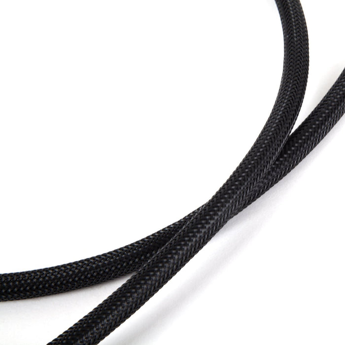 Duronic HDMI Cable black braided cable looping gracefully against a clean white background.