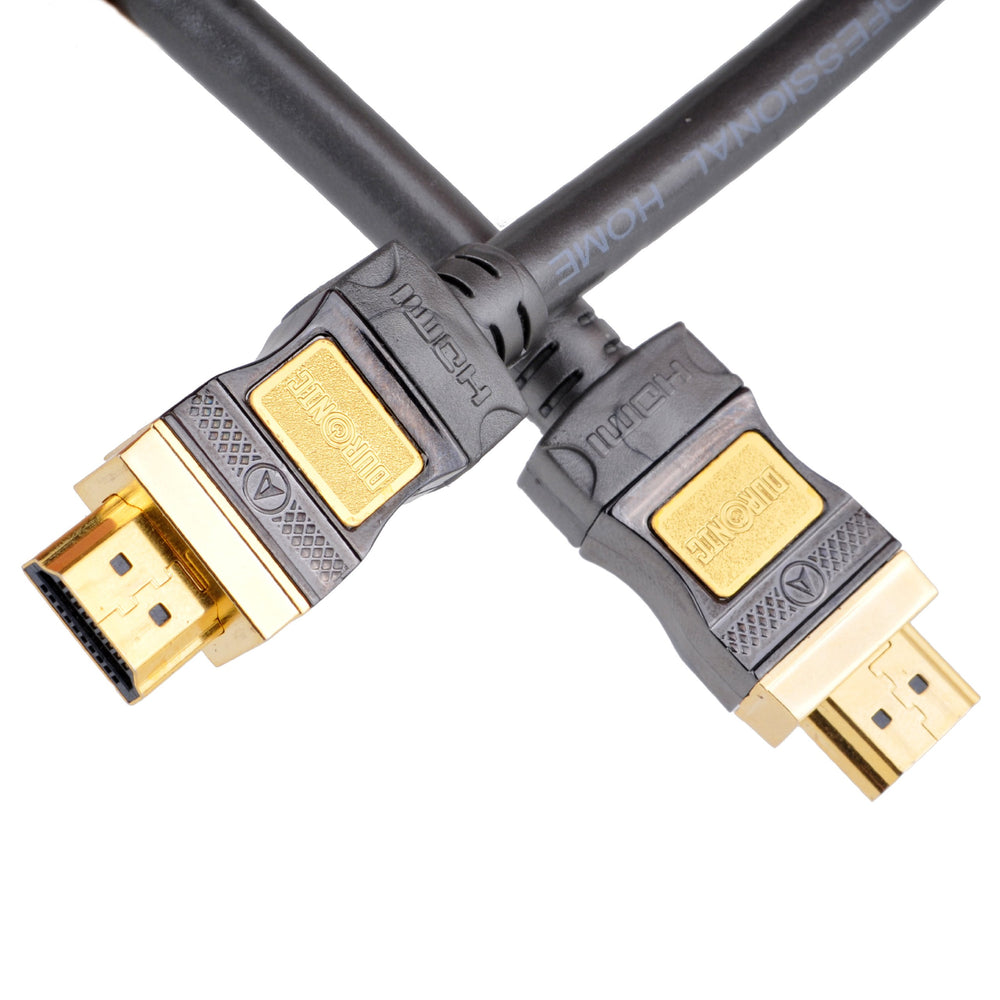 Duronic HDMI Cable with a durable black braided jacket and reinforced connectors for high-speed audio and video transmission.