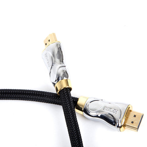 Duronic HDMI Cable with gold-plated connectors and sleek silver housings for high-speed audio-video.