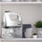 Duronic HM4 SR silver hand mixer with attachments in storage case placed on aesthetic shelf alongside other kitchen items
