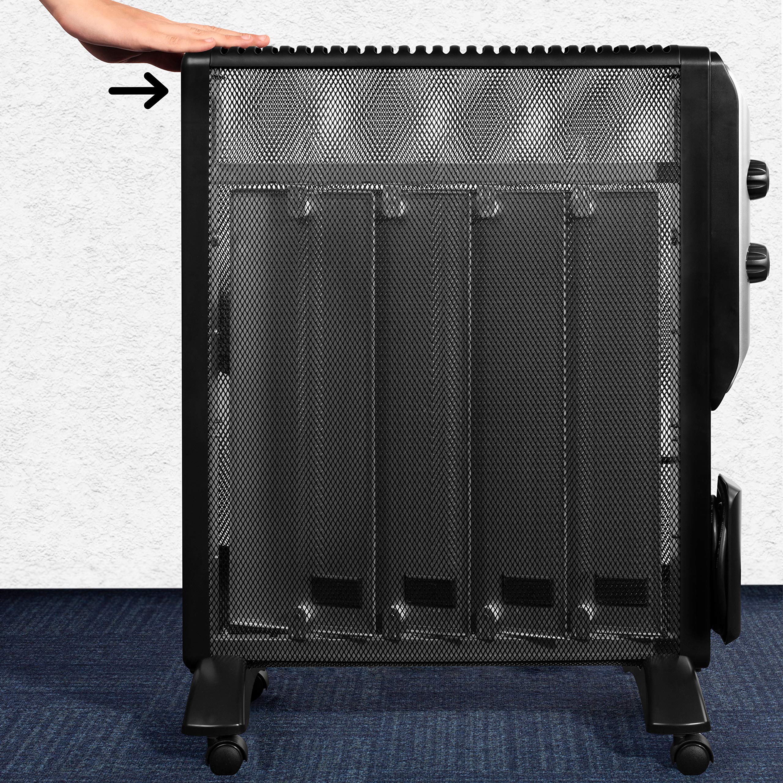 Duronic HV220 micathermic heater with cool touch panels to prevent burns