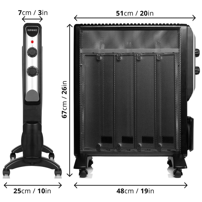 Duronic HV220 portable heater dimensions for heating home, office, bedroom