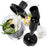 Duronic Hand Blender Accessories including a food processor bowl with fresh ingredients, a whisk, a frother, and a smoothie beaker, shown with dynamic splashes of cream and pesto.