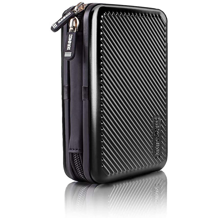 Duronic Hard Drive Case with a diagonal textured pattern on a reflective surface.
