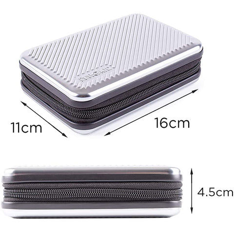 Duronic Hard Drive Case with diagonal ridges, measuring 16cm by 11cm by 4.5cm.