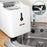 Duronic Ice Maker draining water into a kitchen sink with close-up of drain plug.