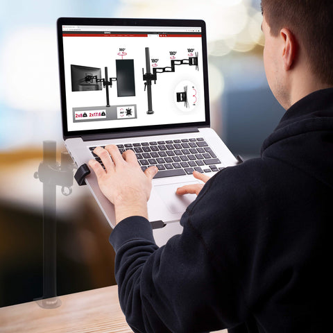 Duronic Laptop Attachment Stand in a home office.