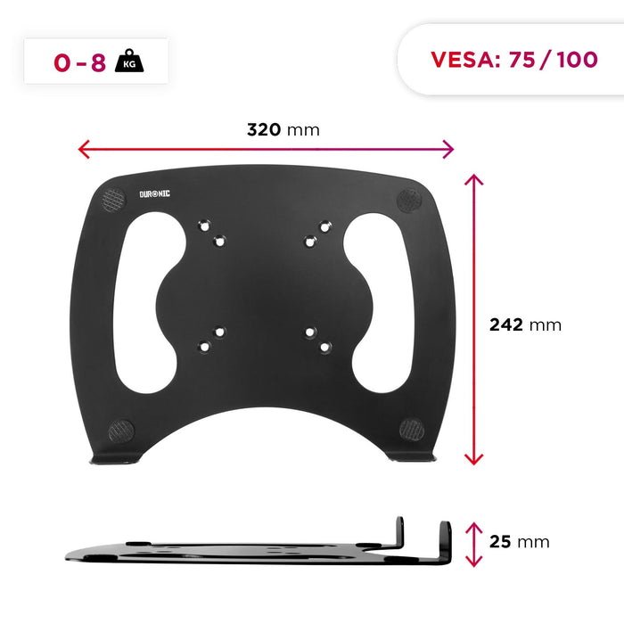 Duronic DML2 Laptopbeugel – Voor Laptop, Tablet Of MacBook – VESA 75/100 Compatibel – Draagkracht 8 Kg – Voor Staand En Zittend Gebruik