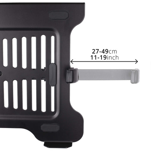 Duronic Laptop Attachment Stand with extendable side arm, fitting devices from 11 to 19 inches wide.