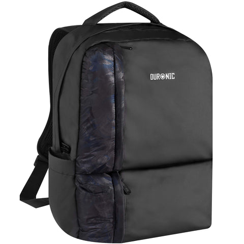 Duronic Laptop Backpack featuring a textured, dark-patterned front pocket and sturdy top handle.