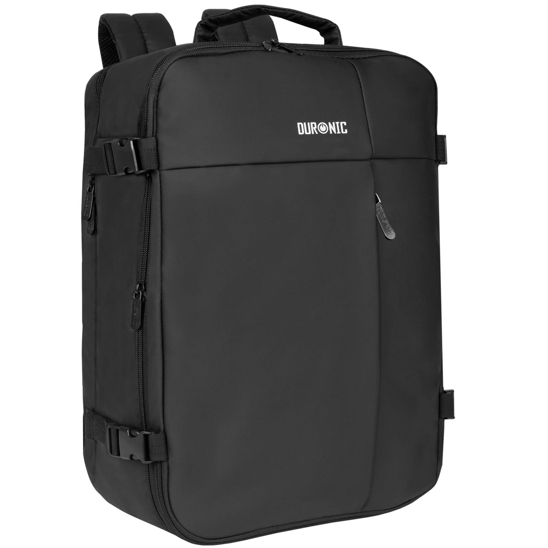 cabin luggage laptop backpack Duronic Cabin Bag LB325 | Max Cabin Size Case | Large Flight Approved Carry On | 14 15 17 Inch Laptop MacBook Sleeve | Multiple Compartments