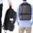 Duronic Laptop Backpack showing its side pocket and back fit.