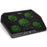Duronic Laptop Cooling Pad with five green LED-illuminated fans and a black mesh surface