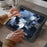 Duronic Laptop Stand with artist using a stylus and touch gestures to paint