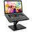 Duronic Laptop Stand with ergonomic height swivel and tilted platform for desk.