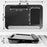 Duronic Laptop Tray dimensions: 21.5 inches wide, 14 inches deep, with mouse pad and wrist rest.