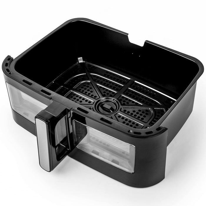 Duronic Large Drawer with viewing window, handle, and removable perforated non-stick crisper tray.
