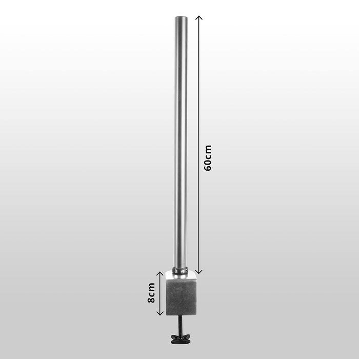 Duronic  Monitor Arm Stand with 8cm adjustable clamp base for secure table or desk mounting.