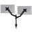 Duronic Monitor Arm Stand with adjustable articulating arms, VESA plates, and a heavy-duty C-clamp base.