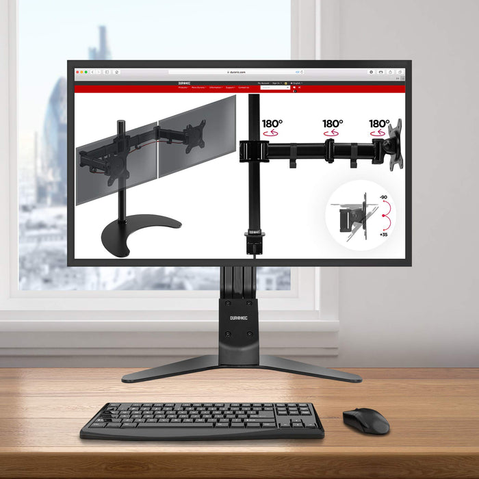 Duronic Monitor Arm Stand  with flexible arm joints and tilt adjustment.
