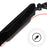 Duronic Monitor Arm Stand with integrated cable management slot holding a thin red power cord.