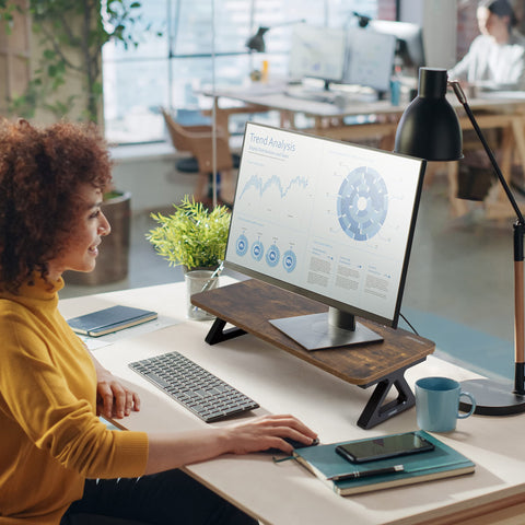 Duronic Monitor Stand Riser perfect ergonomic workspace setup, reduces neck strain.