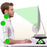 Duronic Monitor Stand Riser with a Man using a monitor stand riser to maintain correct ergonomic posture and ideal eye level.