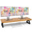 Duronic Monitor Stand Riser with a wide wood-effect shelf and black triangular metal legs.